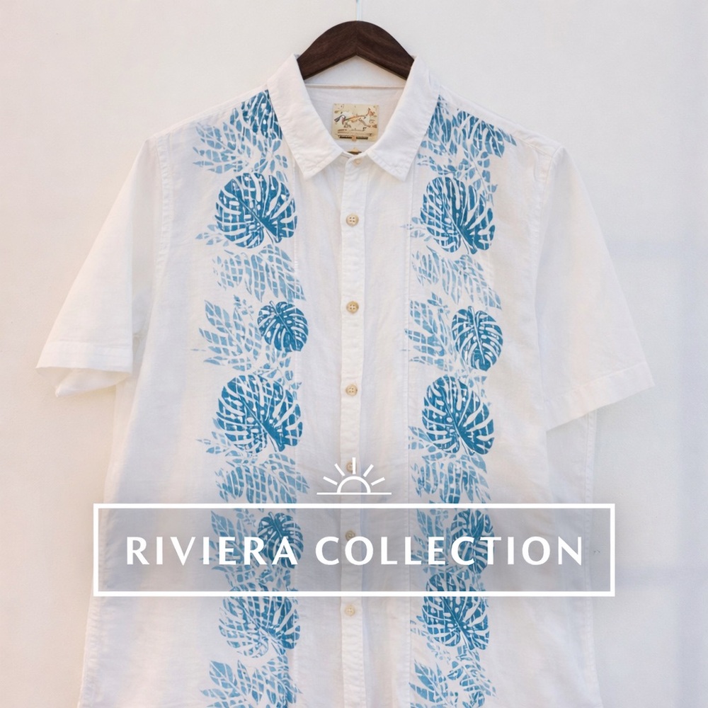 🌴 Tasso Elba Island Linen Blend Tropical Button Front Shirt XL